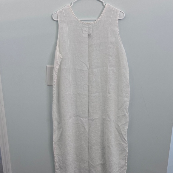 Flax Sleeveless Cream Linen Long Dress NWOT Size L - Picture 2 of 4
